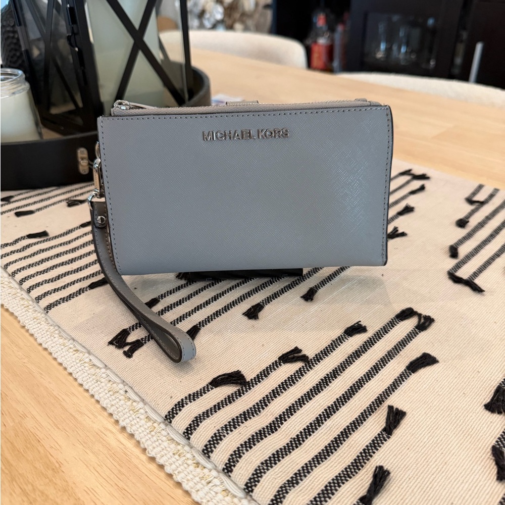 Michael Kors Light Gray Wristlet